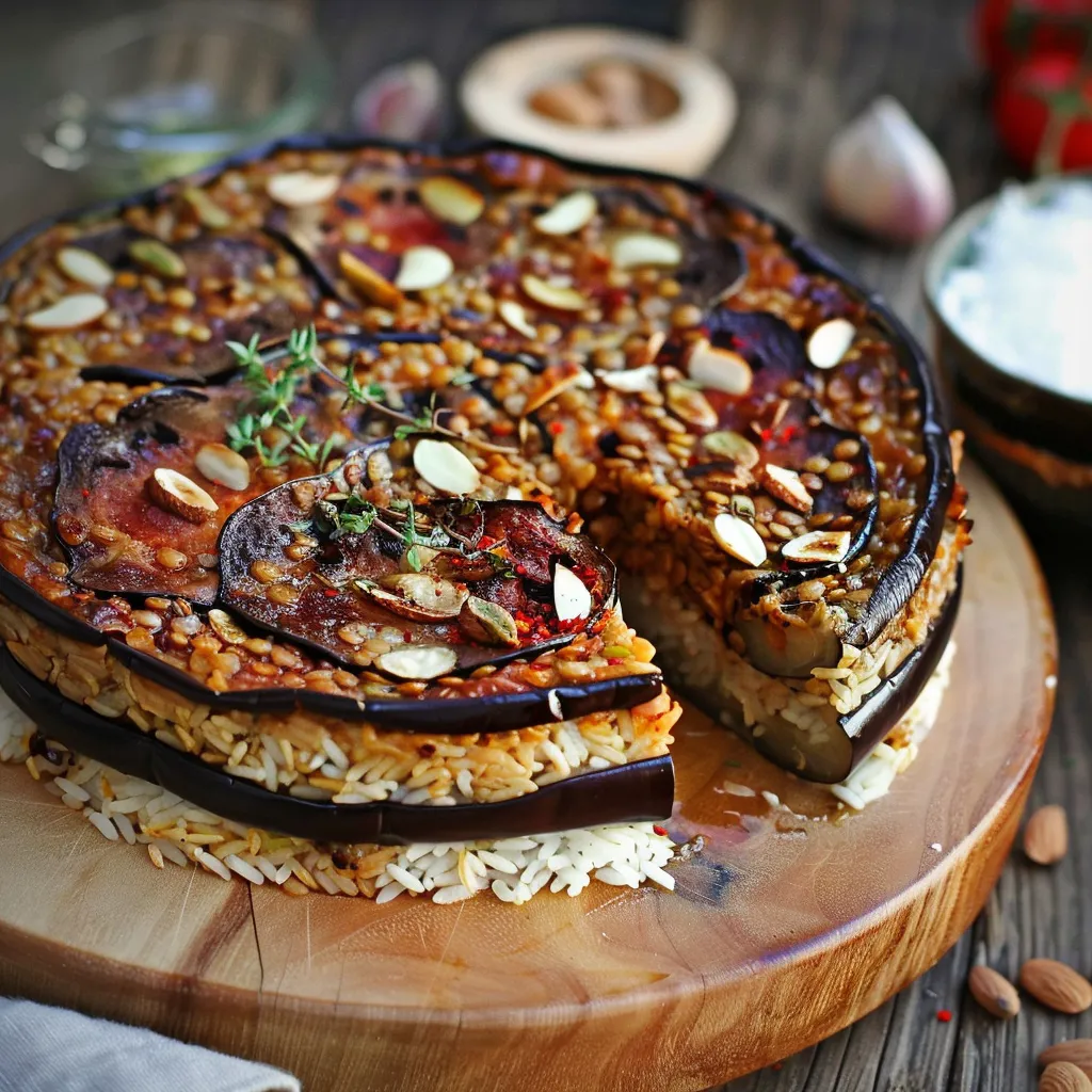 Gâteau d'Aubergines Libanais - Création Végétarienne Originale