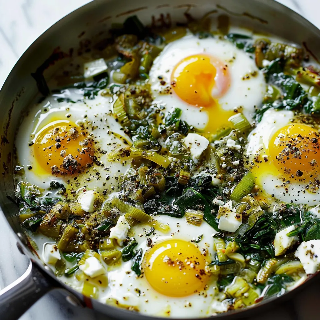 Œufs fondants aux poireaux et zaatar, touche méditerranéenne