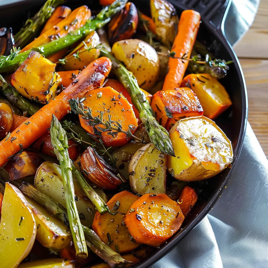 Une assiette de légumes d’automne rôtis au sirop d’érable