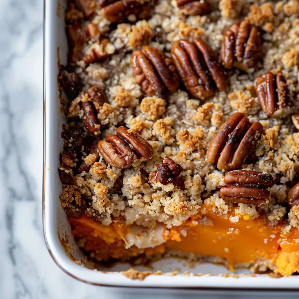 Recette de Crumble de Patate Douce et Noix de Pécan