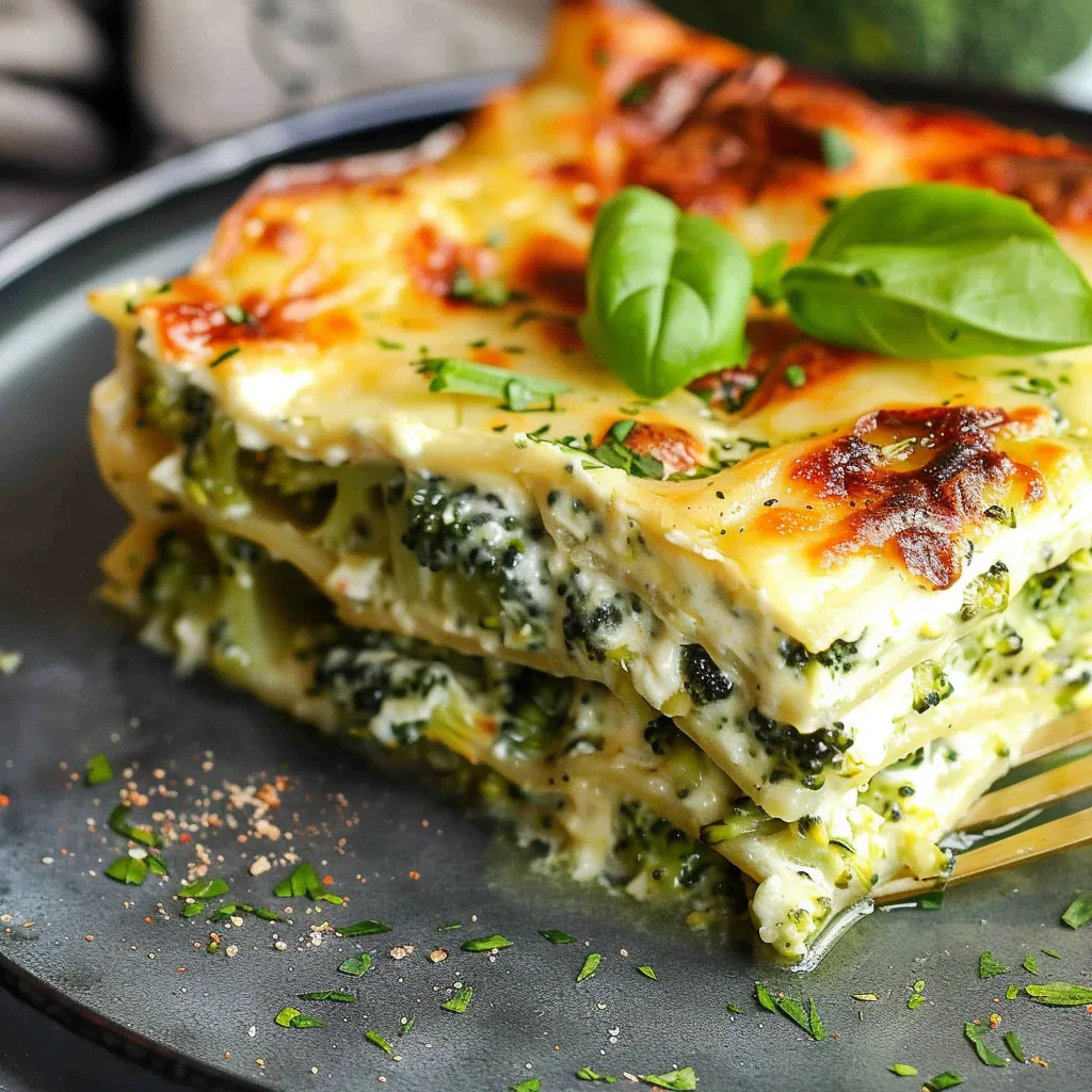 Délicieuses lasagnes végétariennes au brocoli