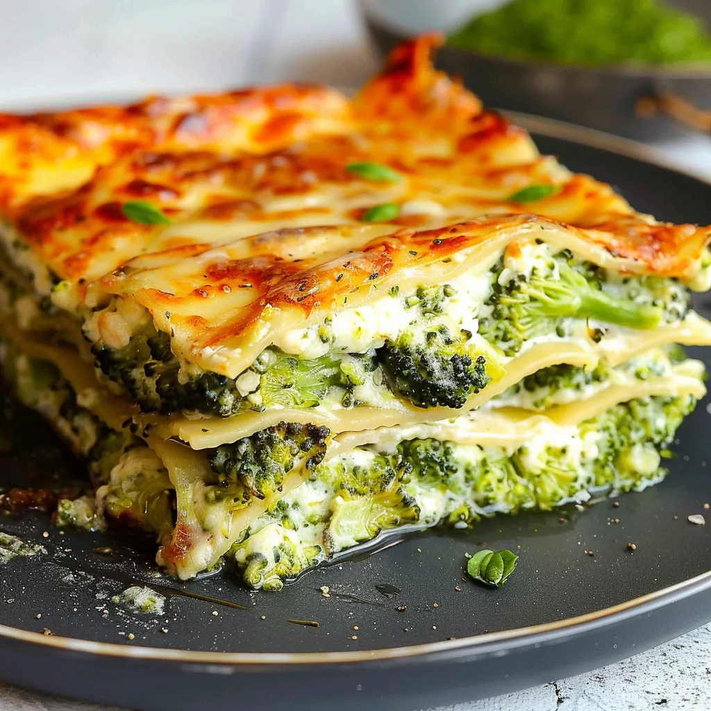 Recette de lasagnes végétariennes au brocoli et basilic