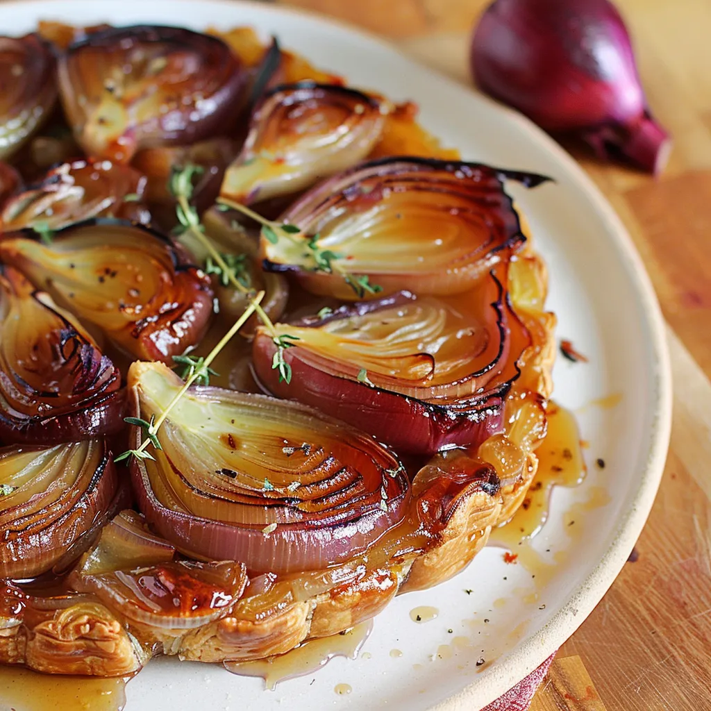 Tarte tatin d'oignons rouges et fenouils