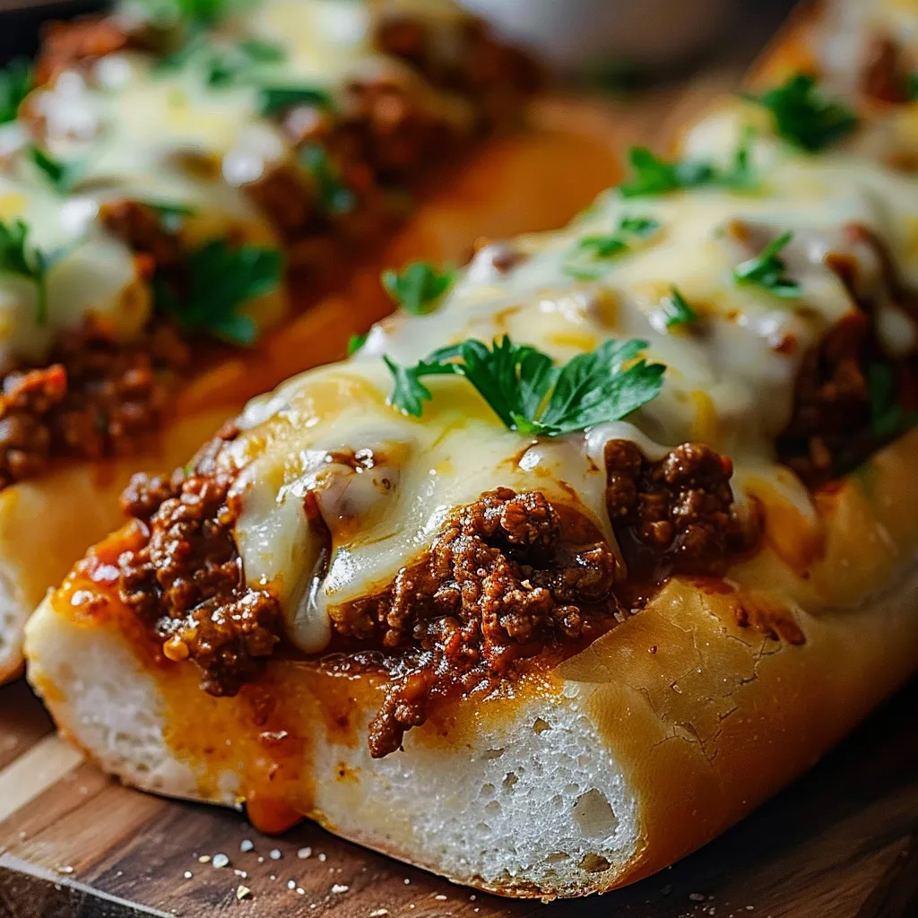 Sloppy Joes croustillants au pain ail et fromage