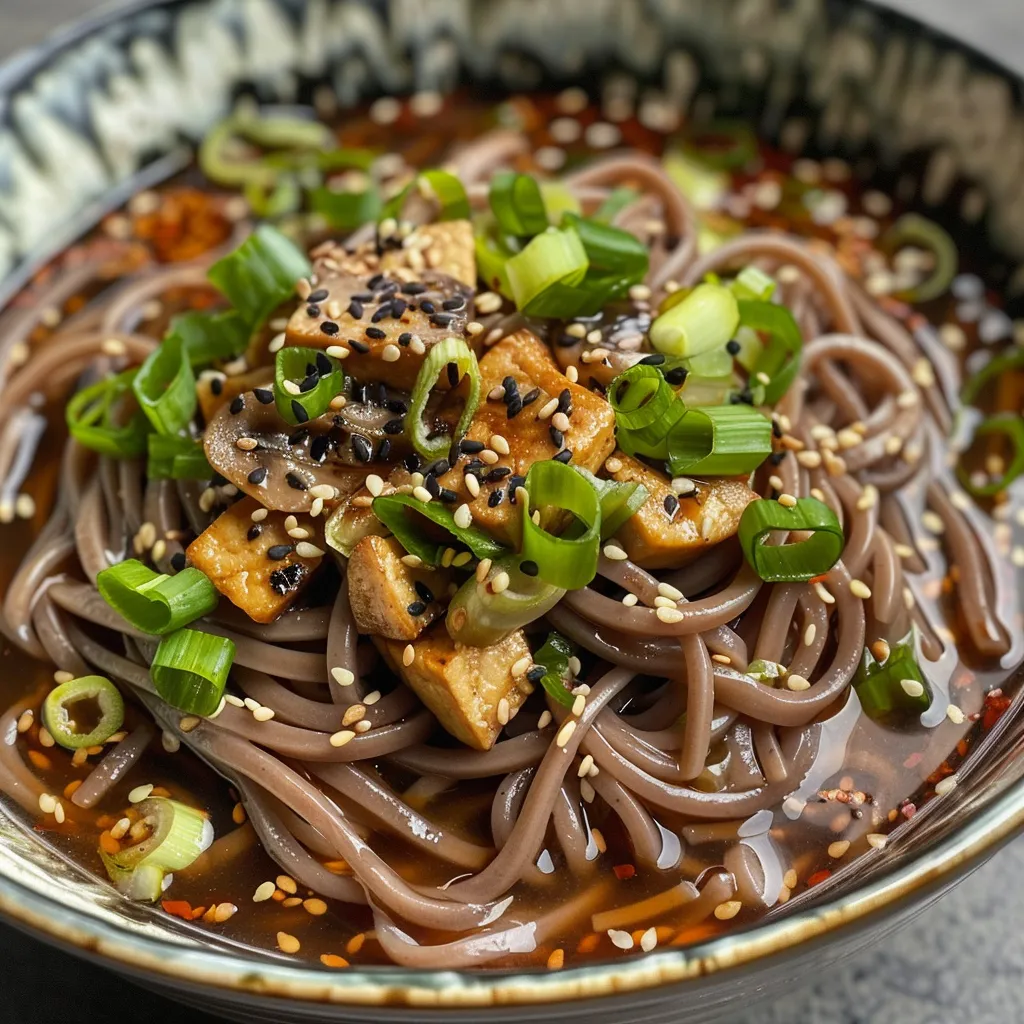 Soupe de nouilles soba au miso maison