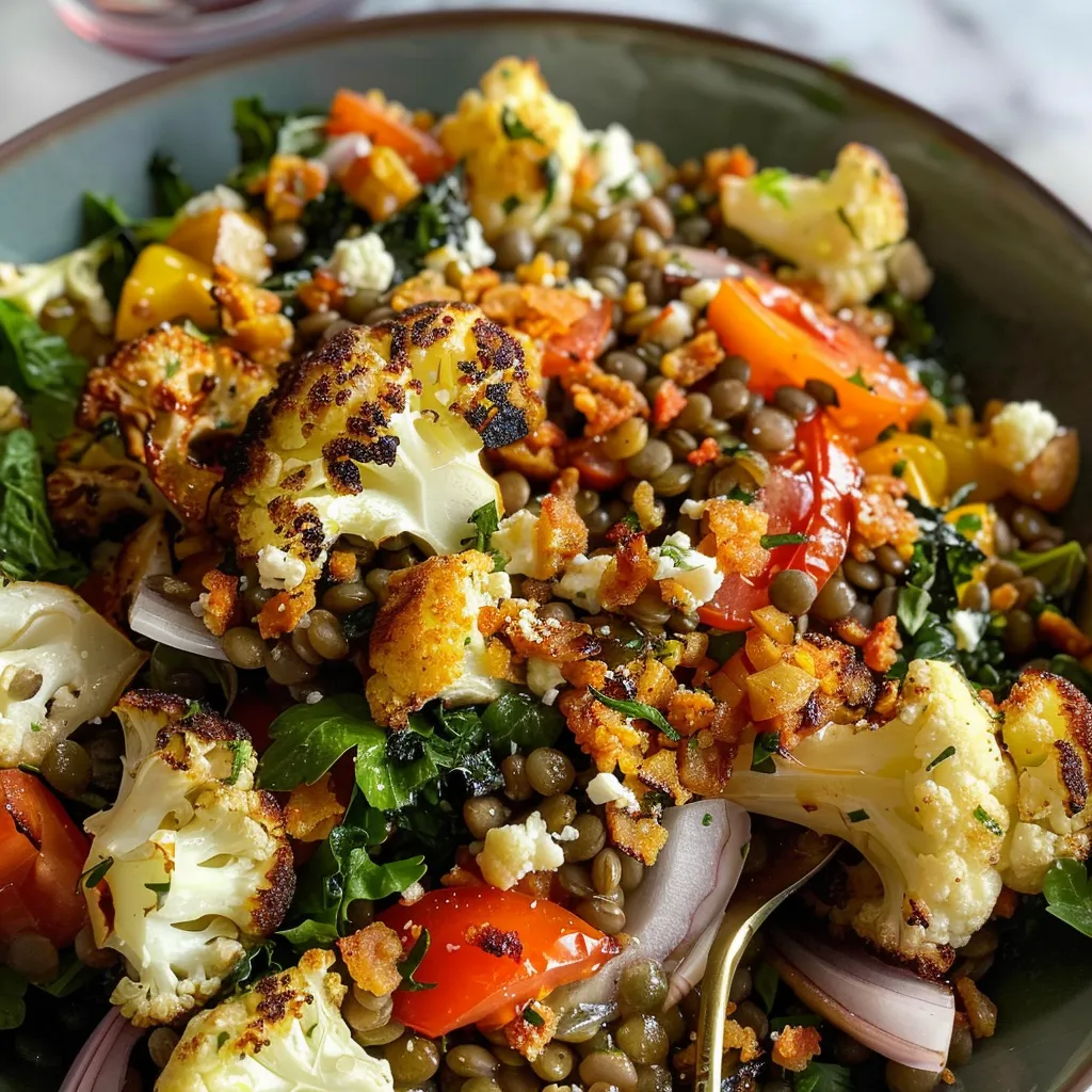 Lentilles et Chou-fleur Rôti