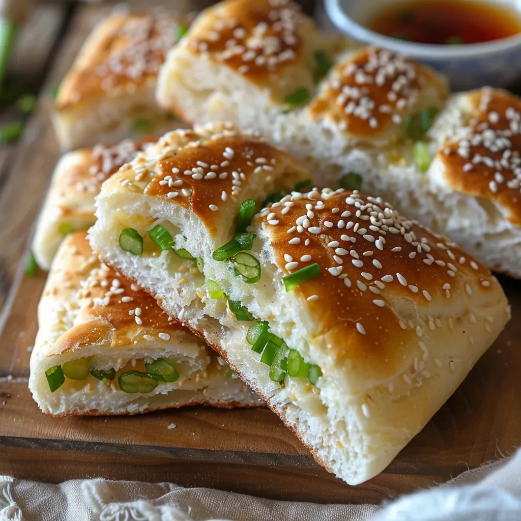 Pain Feuilleté Croustillant aux Ciboules - Inspiration Chinoise