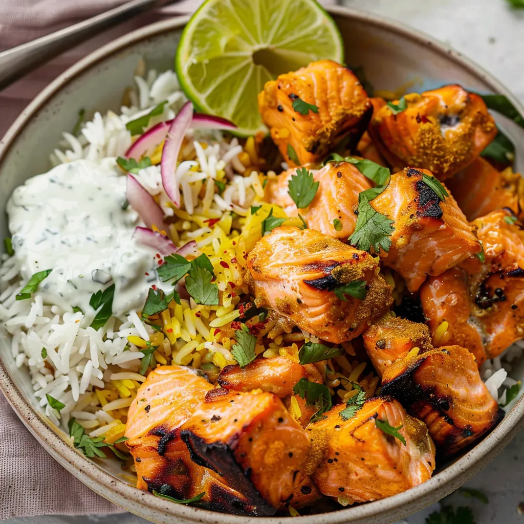 Bol Gourmand de Riz et Saumon Tandoori