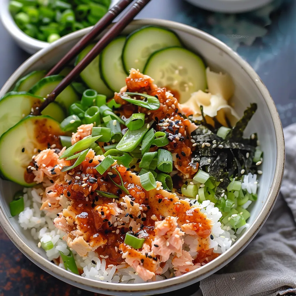 Bol de Thon Épicé avec Riz Doré