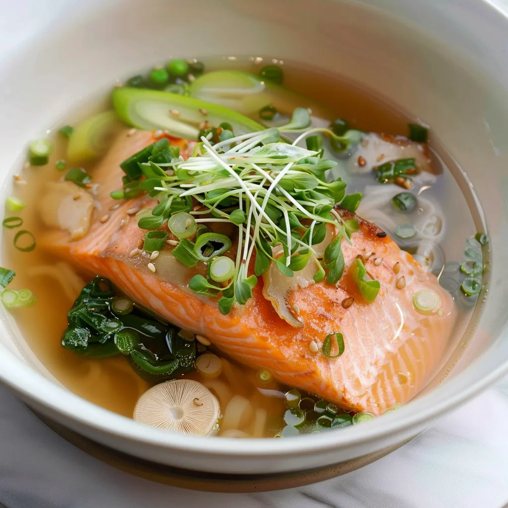 Saumon Sauvage Poché au Miso - Recette Japonaise Raffinée