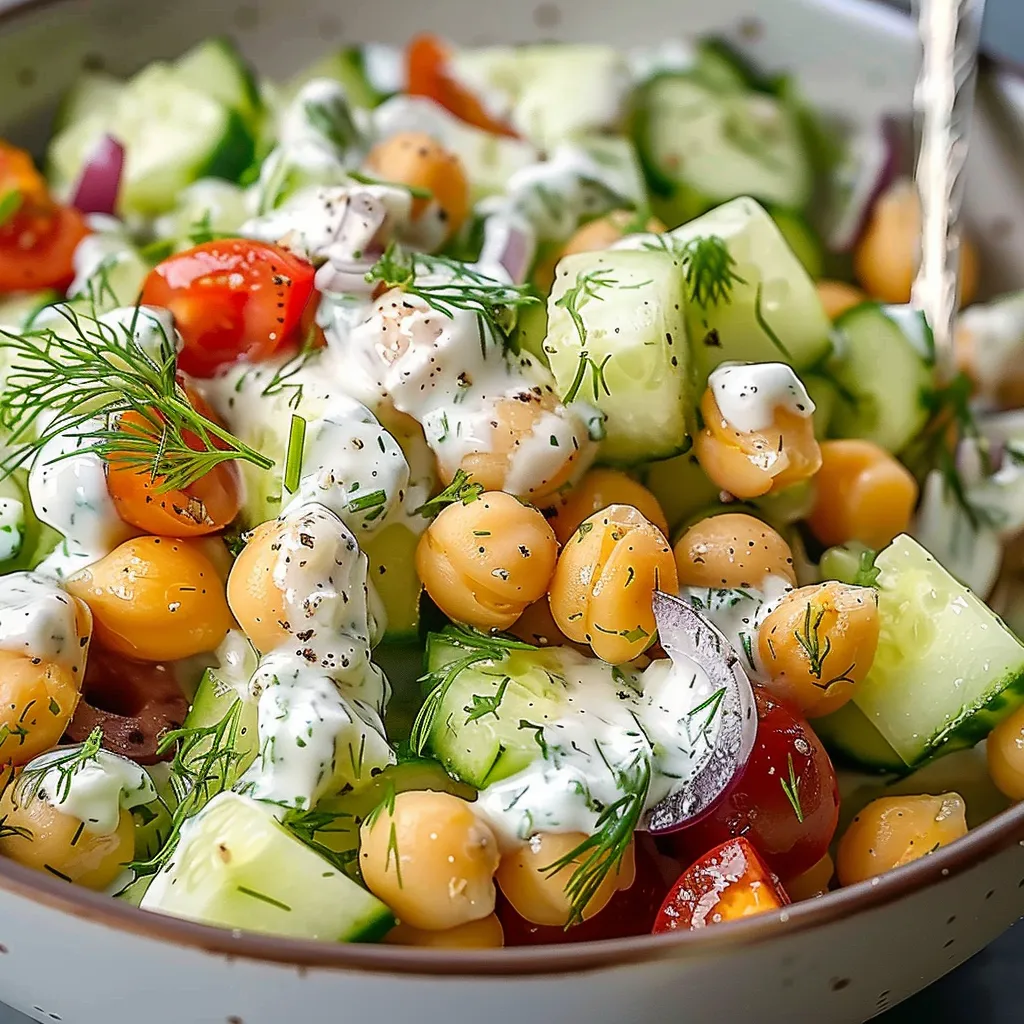 Salade de Pois Chiches au Tzatziki - Recette Végétarienne Facile