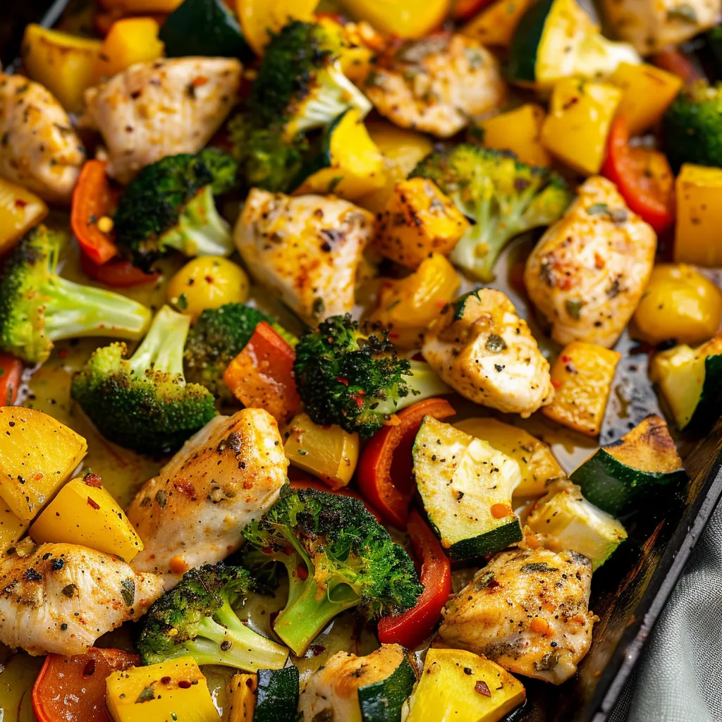 Délicieux Poulet et Légumes au Four
