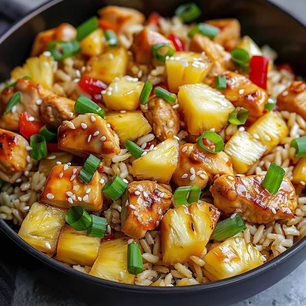 Poulet à l'Ananas et Riz Simple
