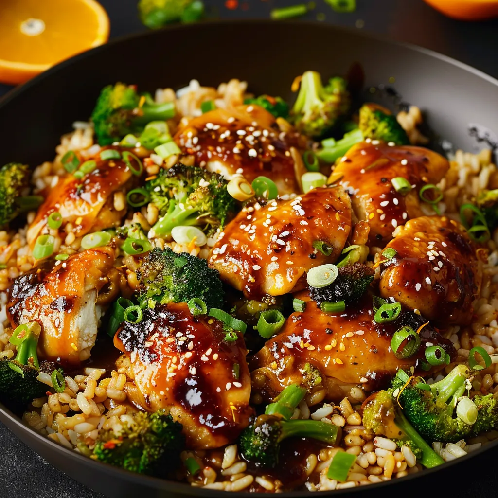 Poêlée de Poulet à l'Orange et Brocoli
