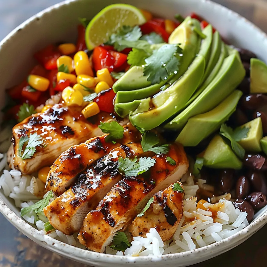 Recette de Bols de Riz au Poulet Miel et Chipotle