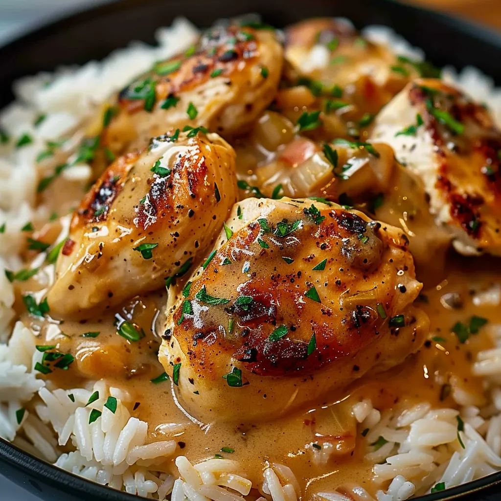 Poulet Crémeux et Riz
