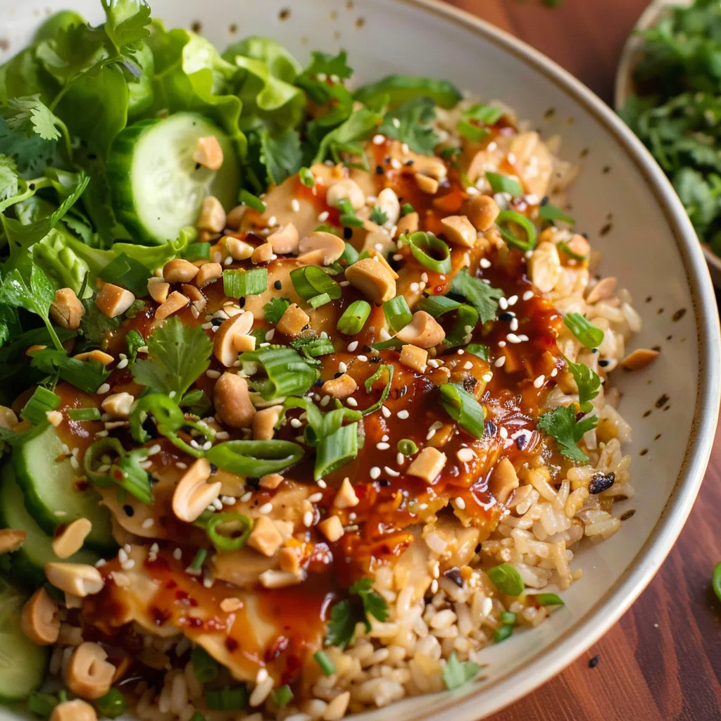 Riz Croustillant et Poulet Satay