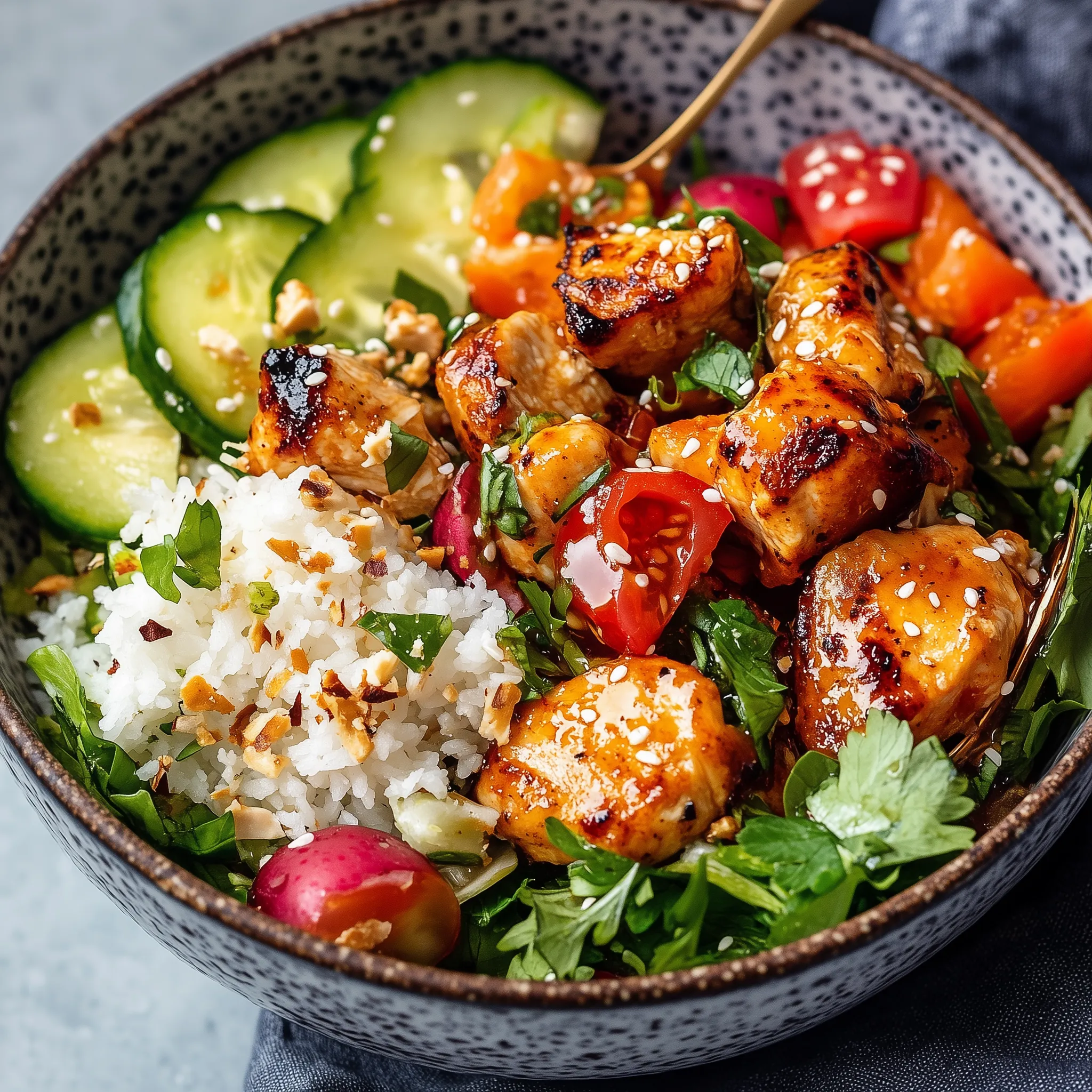 Bols de Poulet au Miel et Harissa - Recette Facile