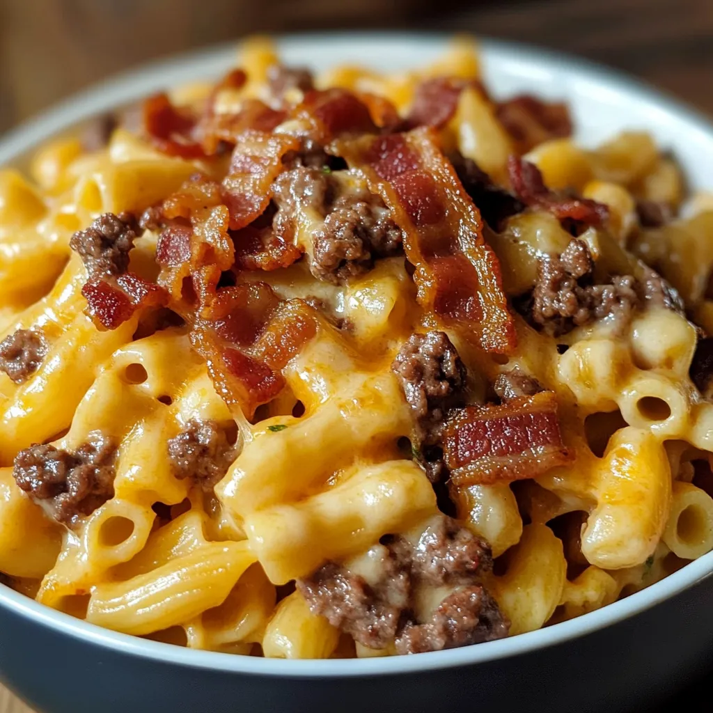 Délicieuses Pâtes Bacon Cheeseburger