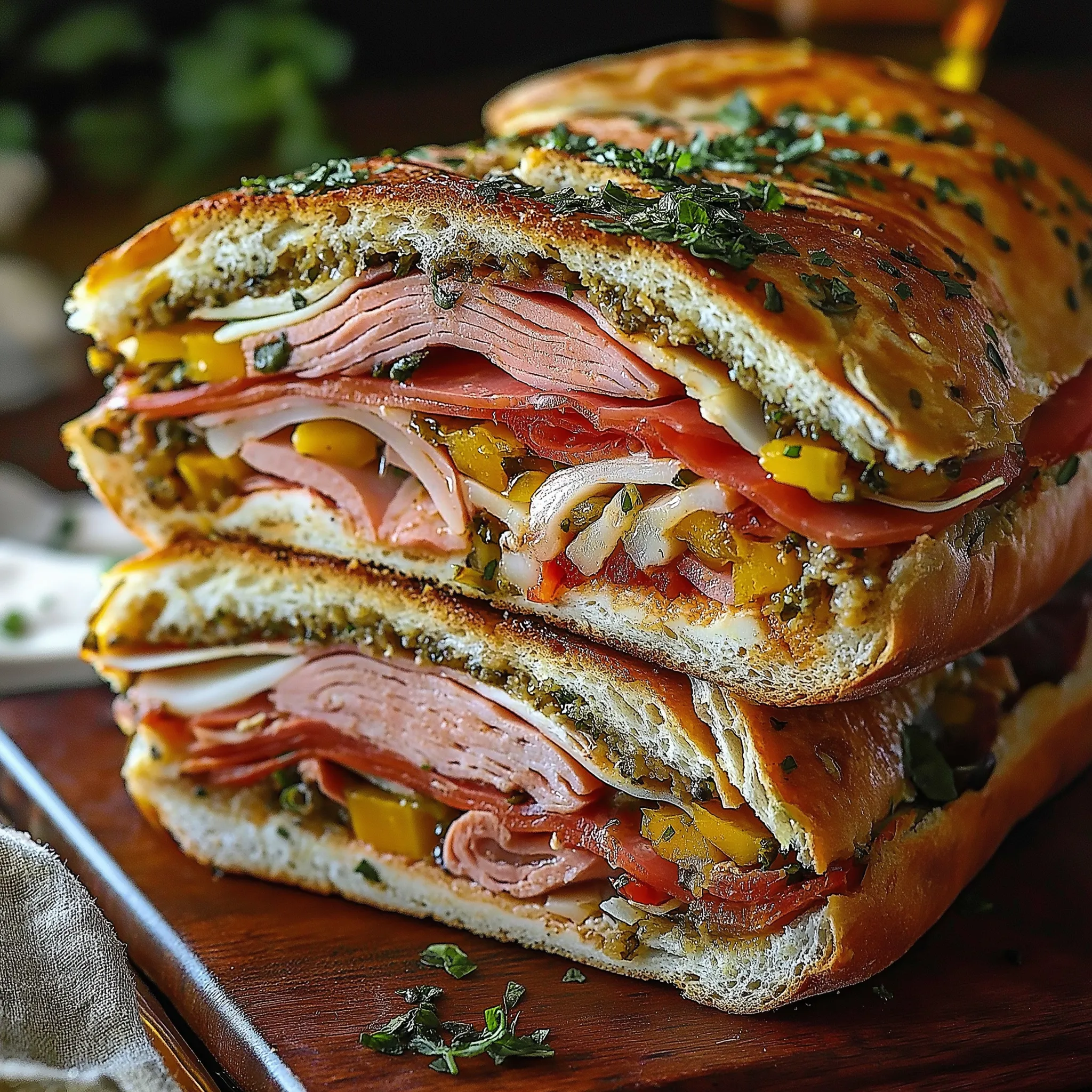 Délicieuse Muffuletta Italienne Classique