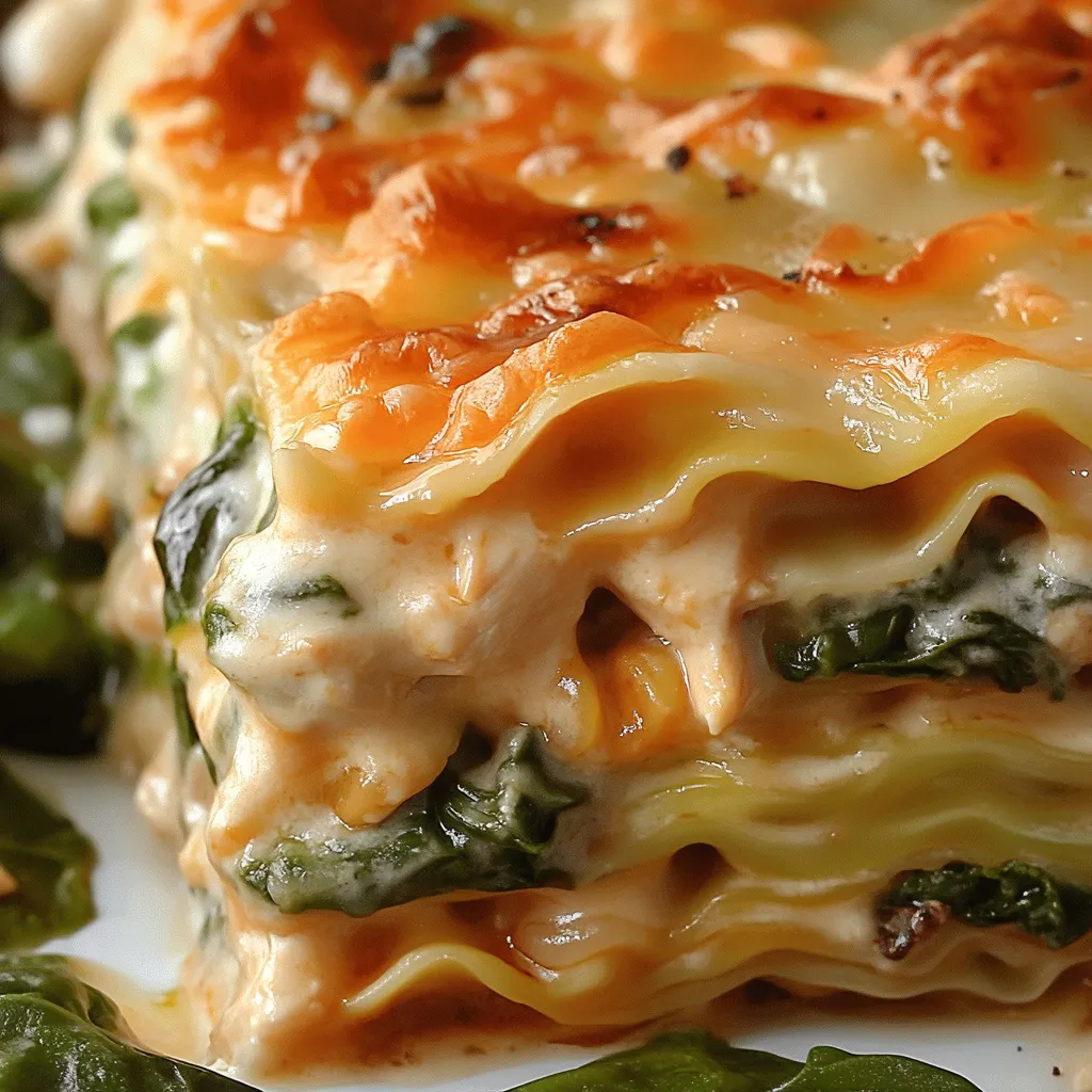 Plat savoureux de Lasagnes au Poulet et aux Épinards