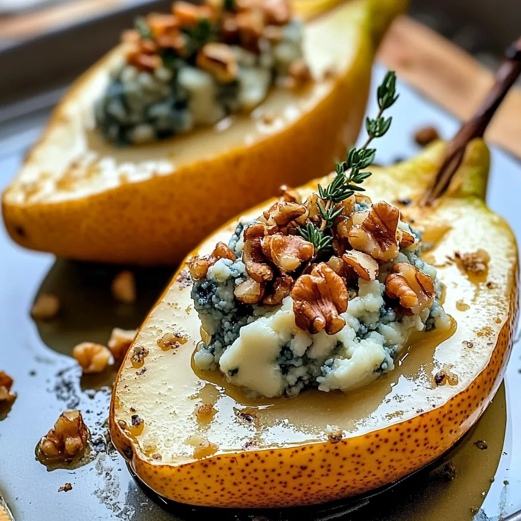 Délicates poires bleu et miel