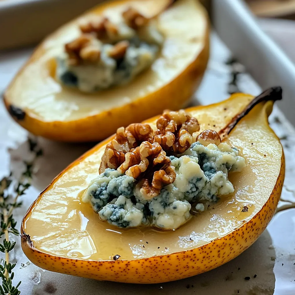 Poires Farcies au Bleu - Recette Raffinée