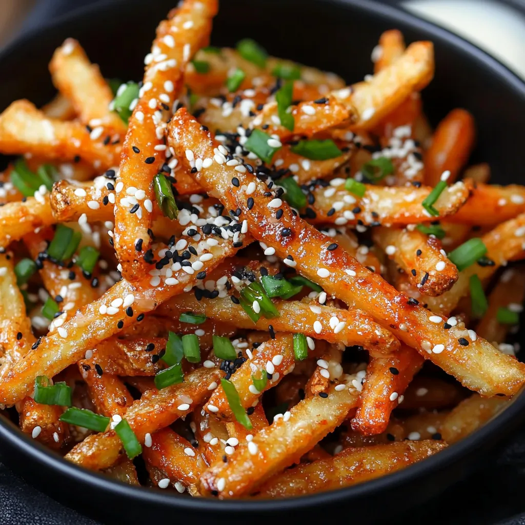Frites Épicées à l'Ail et au Sésame - Recette facile