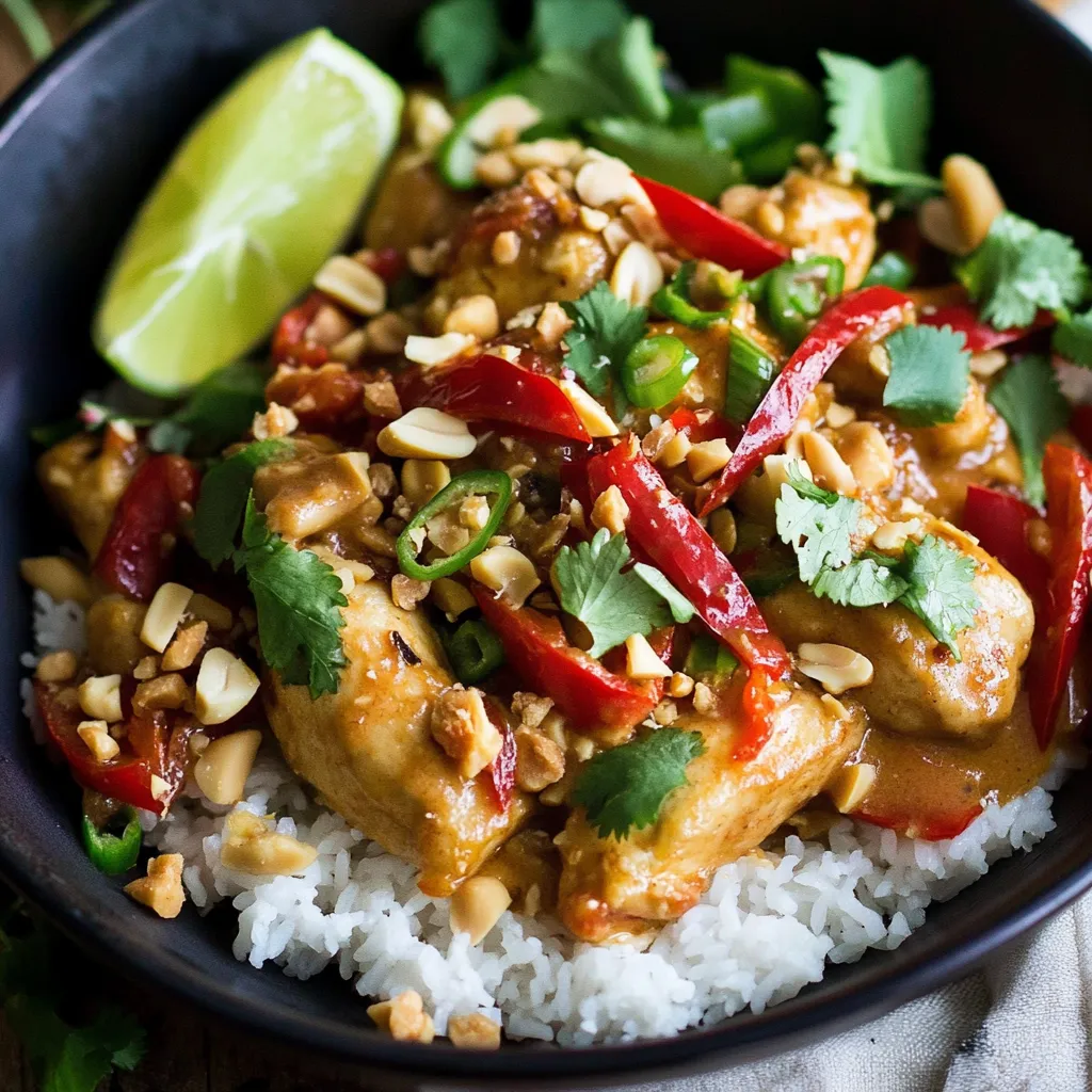 Poulet aux cacahuètes épicé - Délice thaïlandais