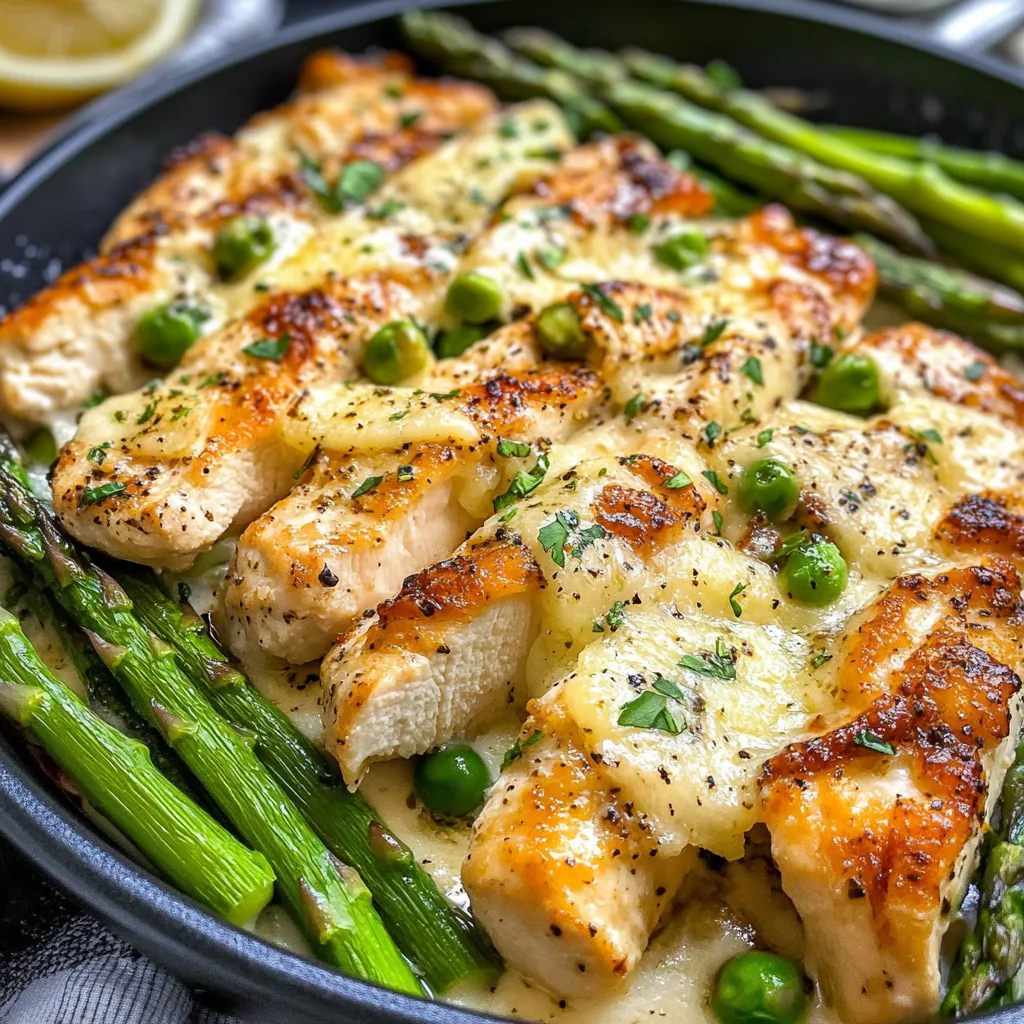 délicieuse recette de poulet César aux asperges