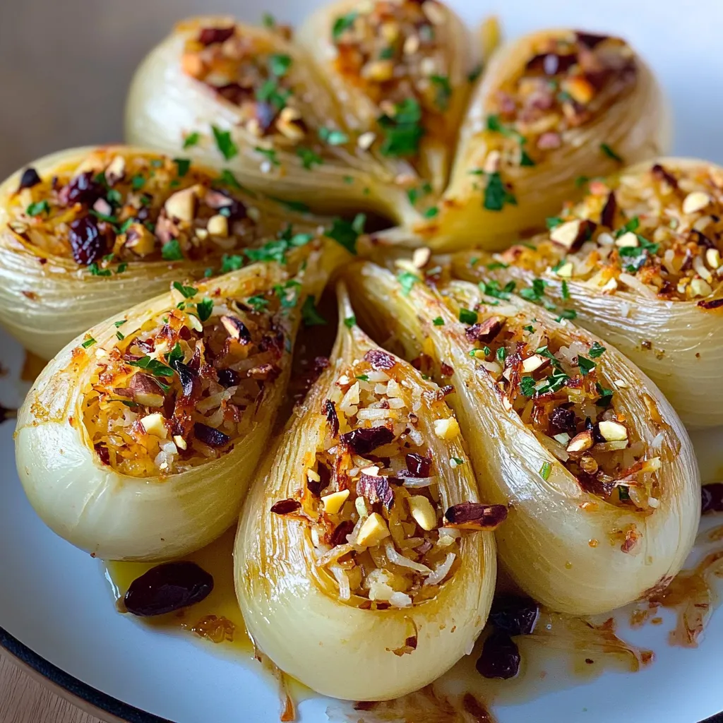 Oignons farcis au riz | Plat d'inspiration méditerranéenne élégant
