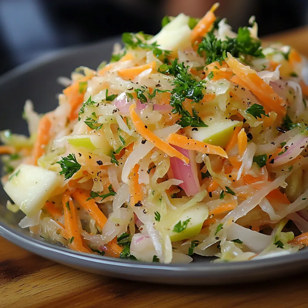 Salade de choucroute à l'ancienne pleine de fraîcheur