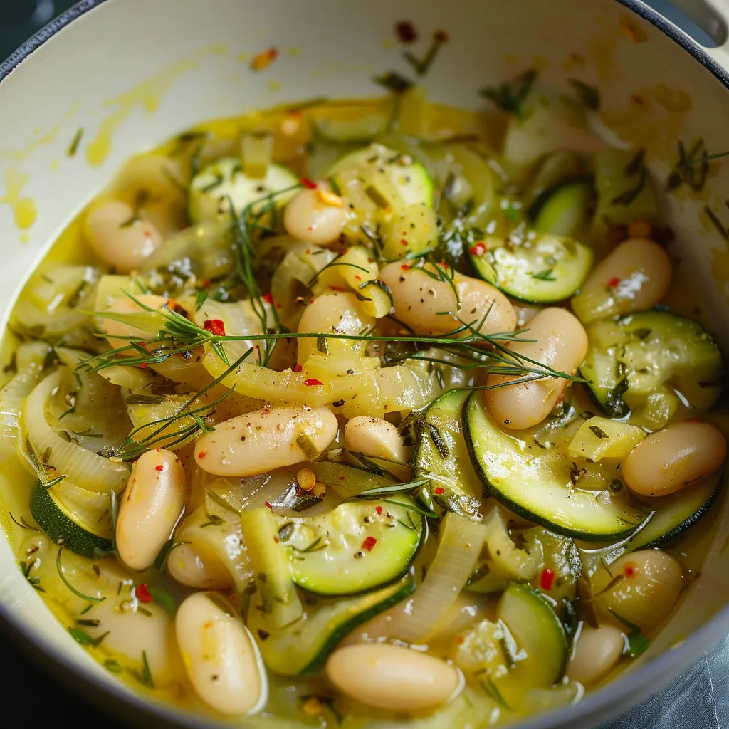 Courgettes Marinées et Haricots Blancs
