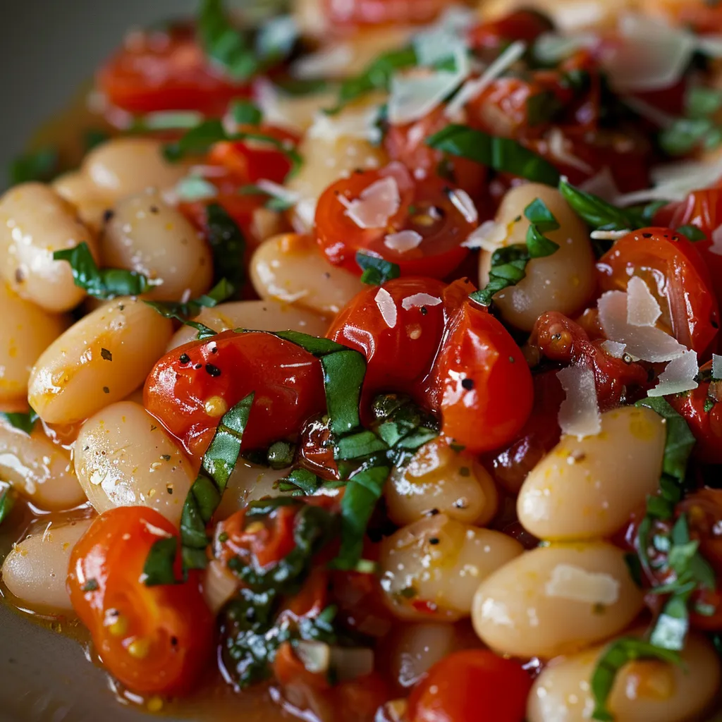 Haricots blancs et tomate savoureux en 30 minutes - Facile