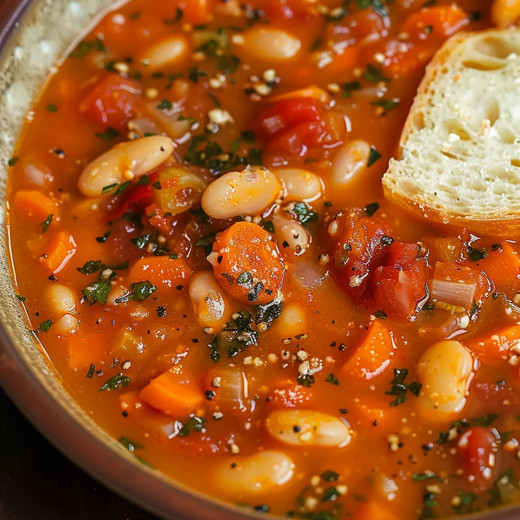 Haricots blancs, Tomates et Ail - Soupe Maison
