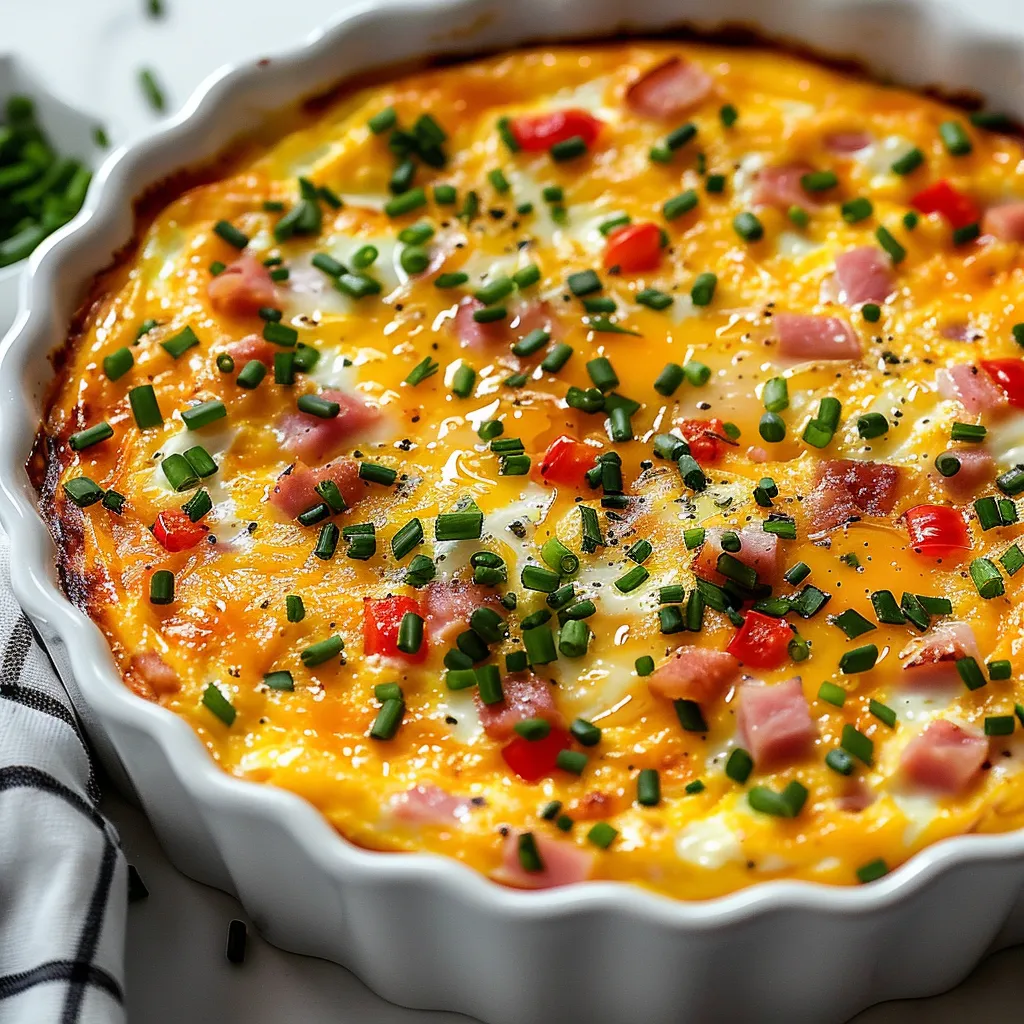 Quiche fromagère matinée sans croûte | Facile et rapide
