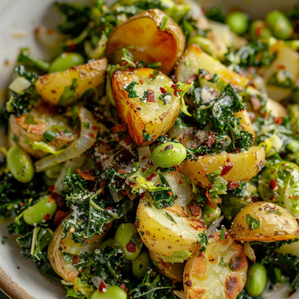 Plat de Pommes de Terre Écrasées aux Légumes et Citron