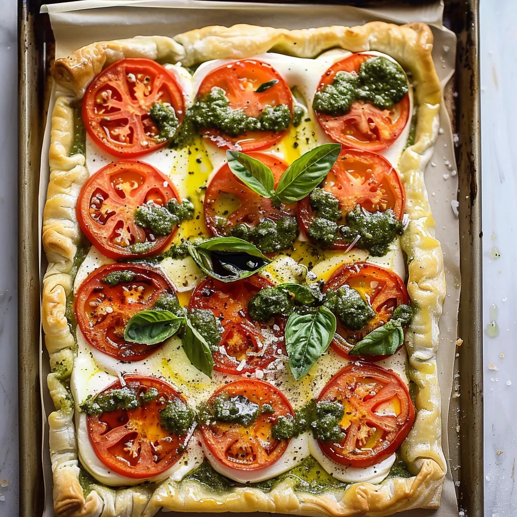 Pizza Caprese au Pesto avec Pâte Croustillante