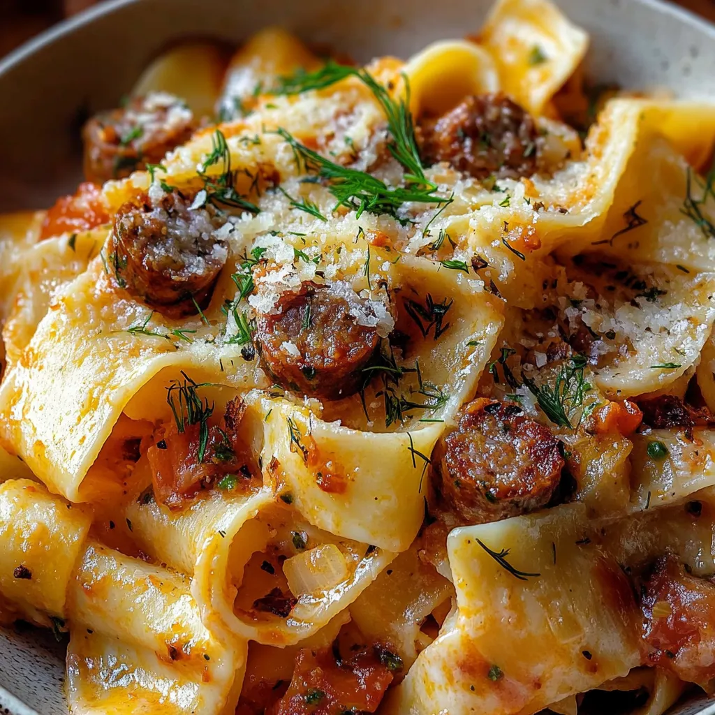 Pâtes Onctueuses avec Saucisses et Fenouil