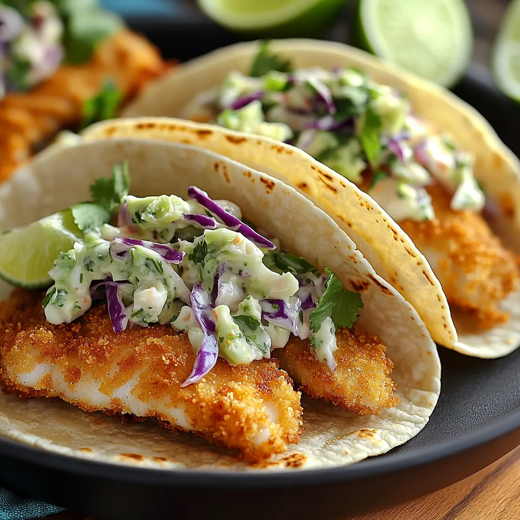 Tacos légers au poisson grillé avec salade citronnée