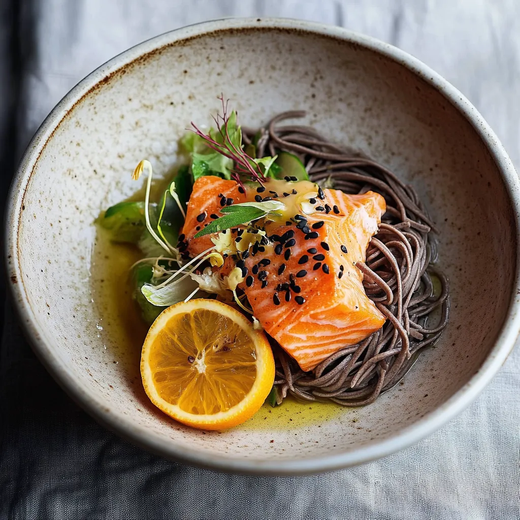 Nouilles avec Saumon et Sauce Agrumes