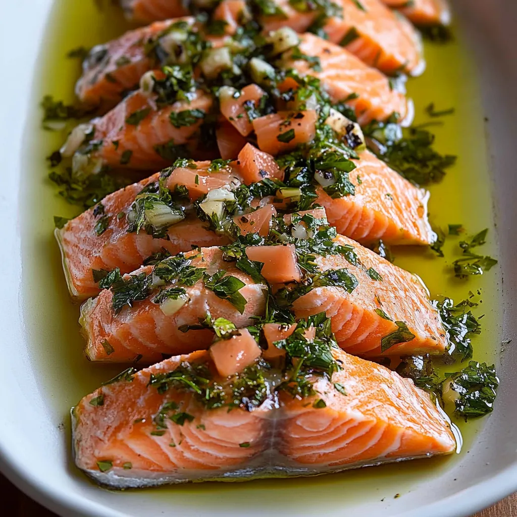 Saumon Poché Moelleux au Four avec Herbes