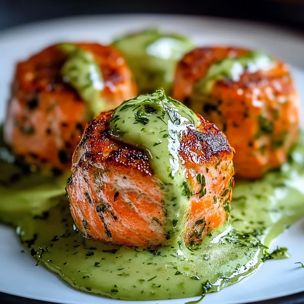 Boulettes de Saumon avec Sauce Crémeuse Avocat