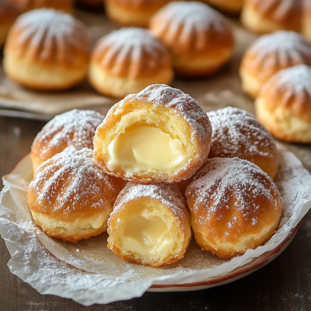 Délicieux Beignets Italiens Garnis de Crème
