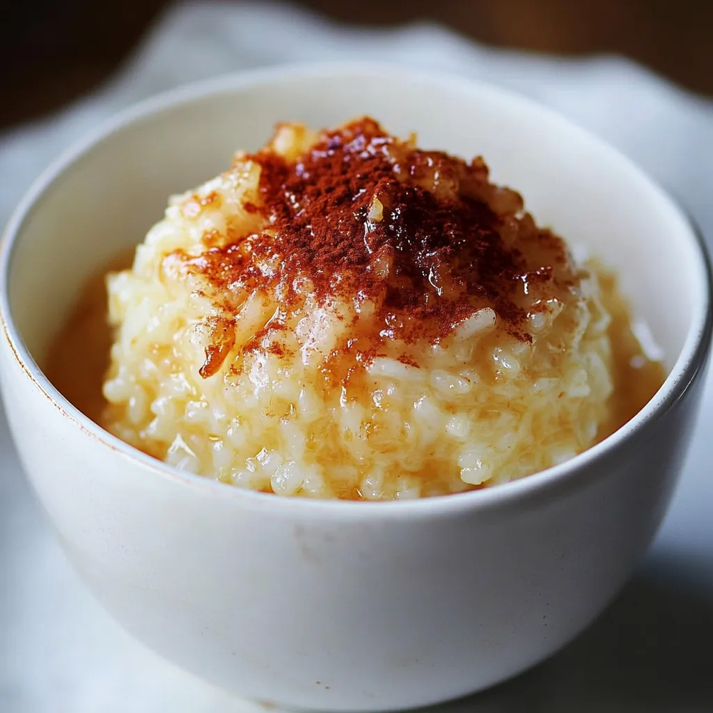 Riz au lait coco, épices, croûte caramel