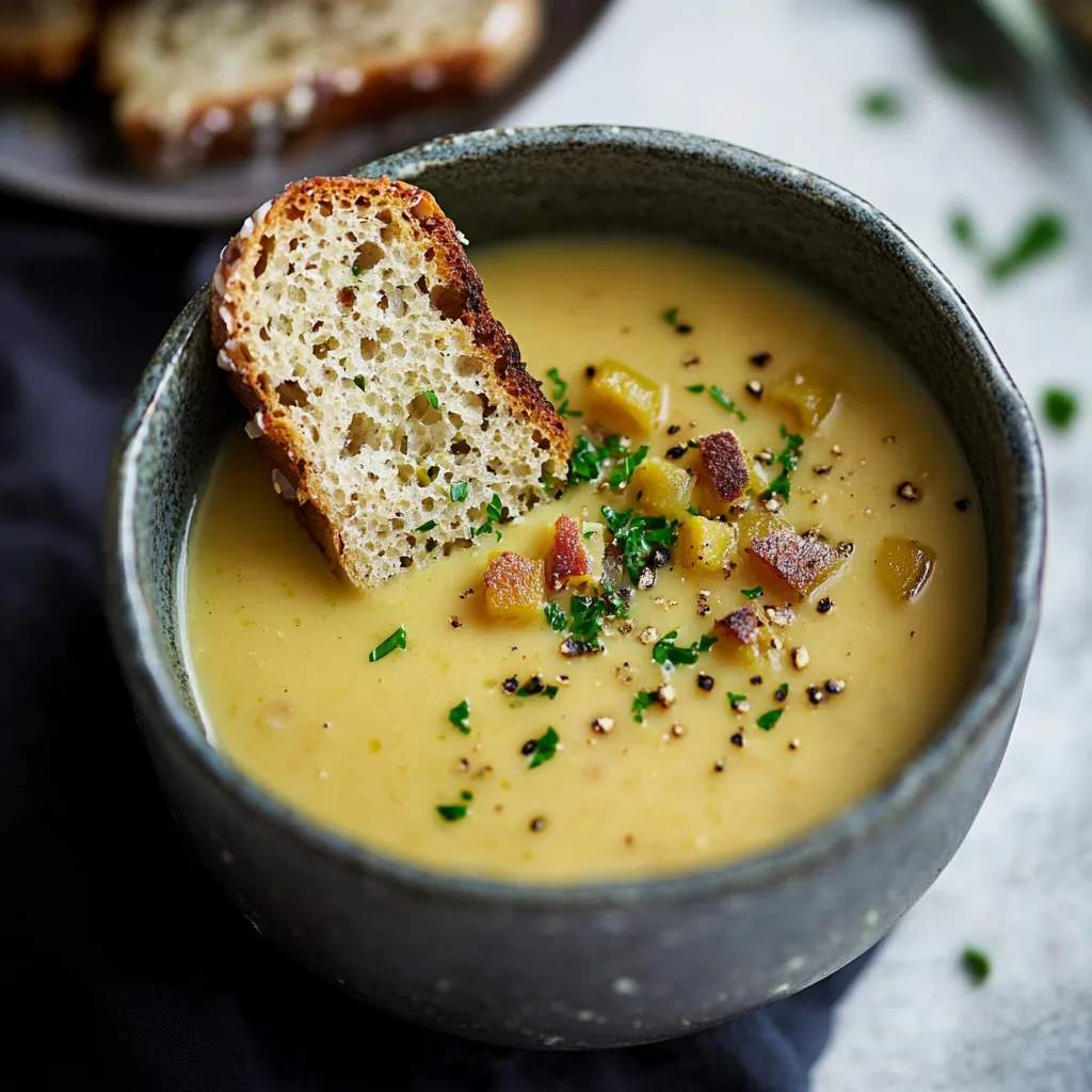 Délicieuse soupe aux légumes, pommes de terre et brocoli
