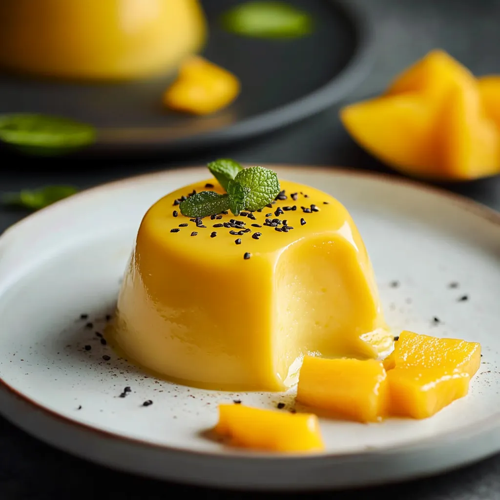 Panna cotta végétale à la mangue douce