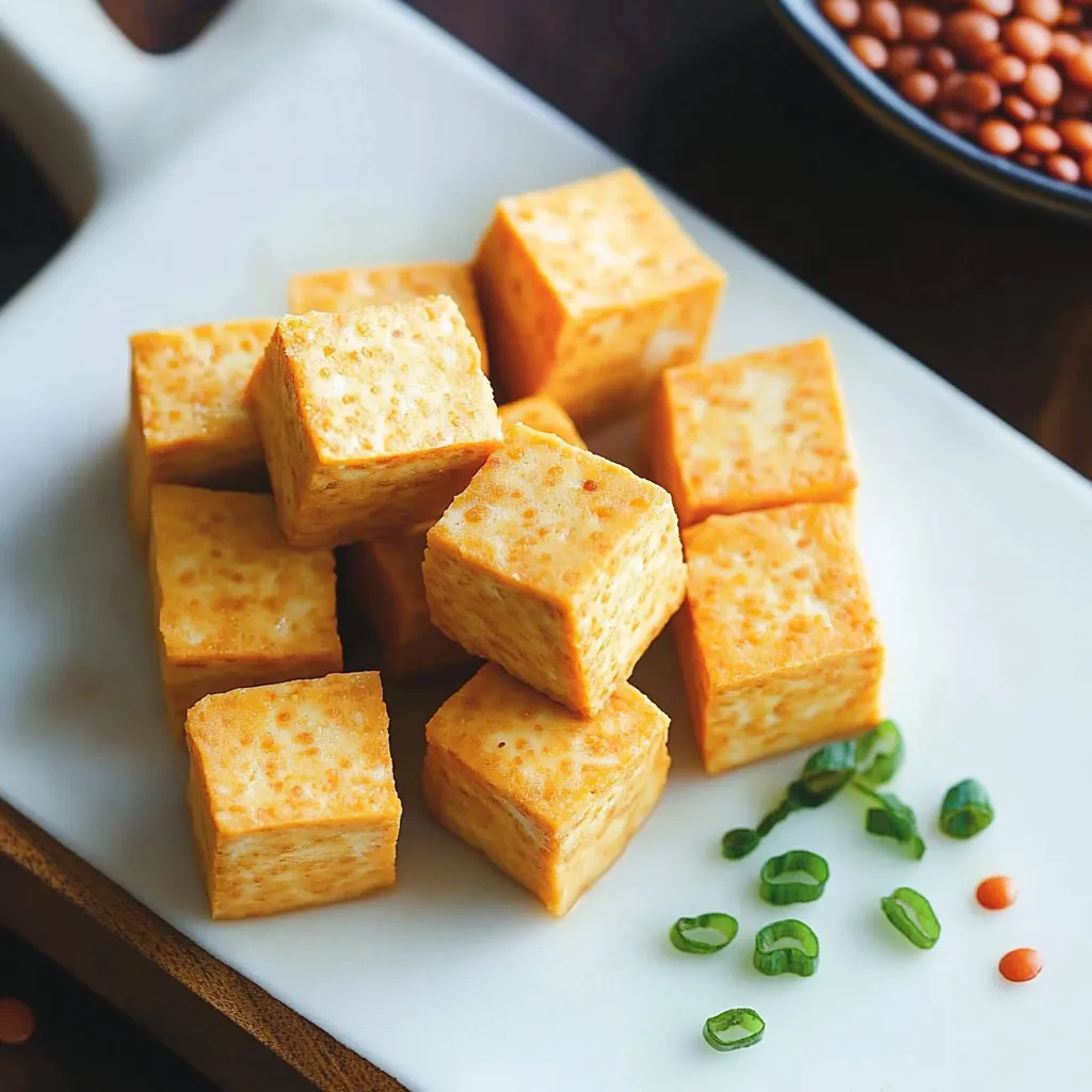 Tofu bluffant et maison, juste avec des lentilles corail, zéro soja, prêt en un clin d'œil