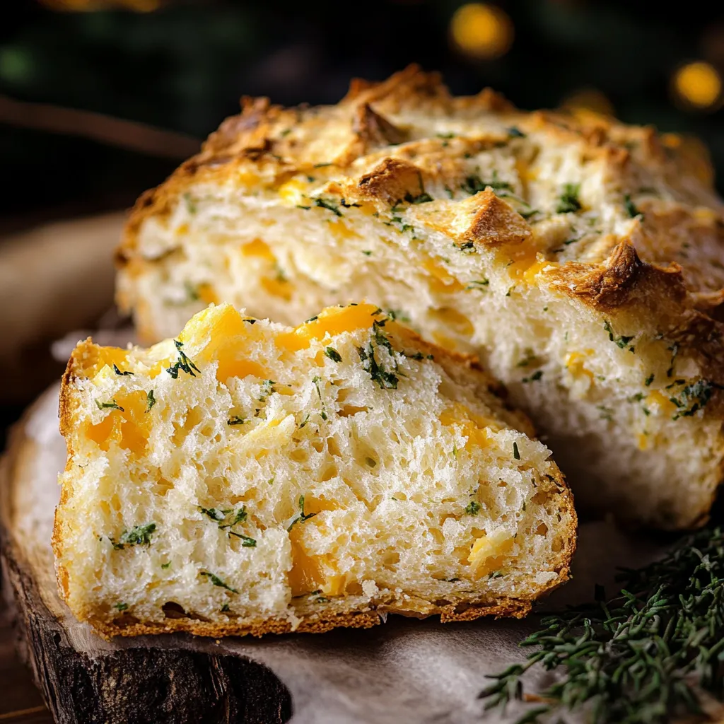 Pain irlandais moelleux au cheddar et herbes du jardin