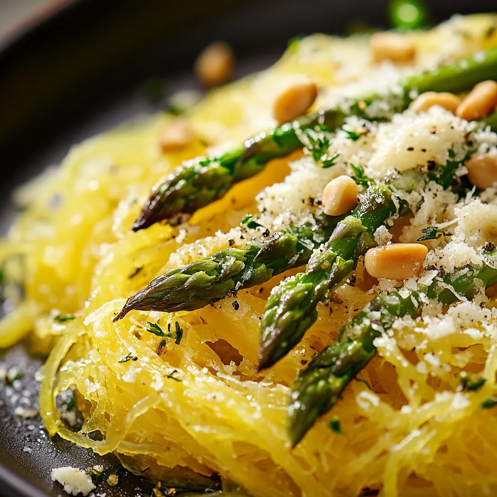 Asperges et courge spaghetti au citron